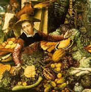 Pieter Aertsen Market Woman  with Vegetable Stall Sweden oil painting reproduction